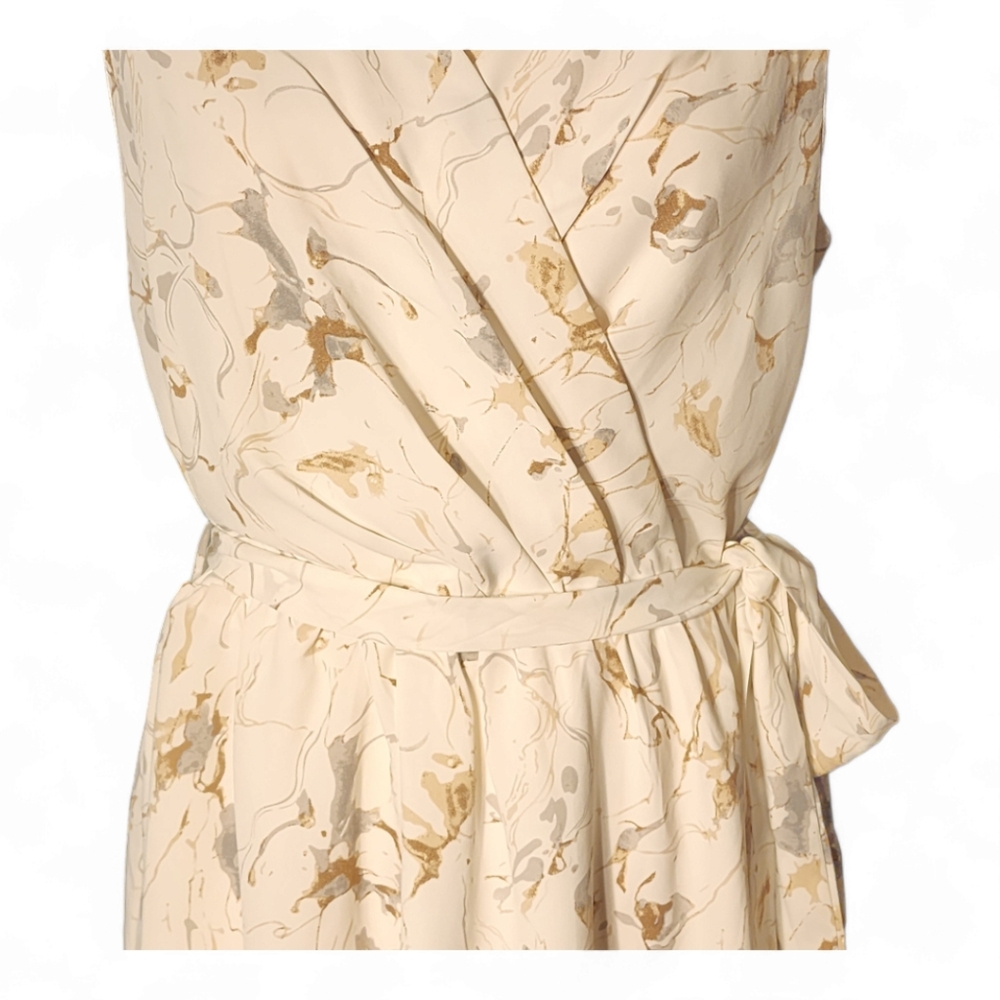 Gilli dress, large, cream marbles pattern